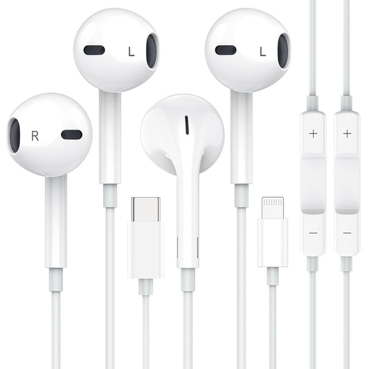 Apple Earbuds Wired Earphones with Lightning Connector and USB C Wired Earphones